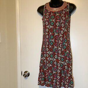 Bombay Paisley Women Vintage Sequins Collar Bohemian Dress